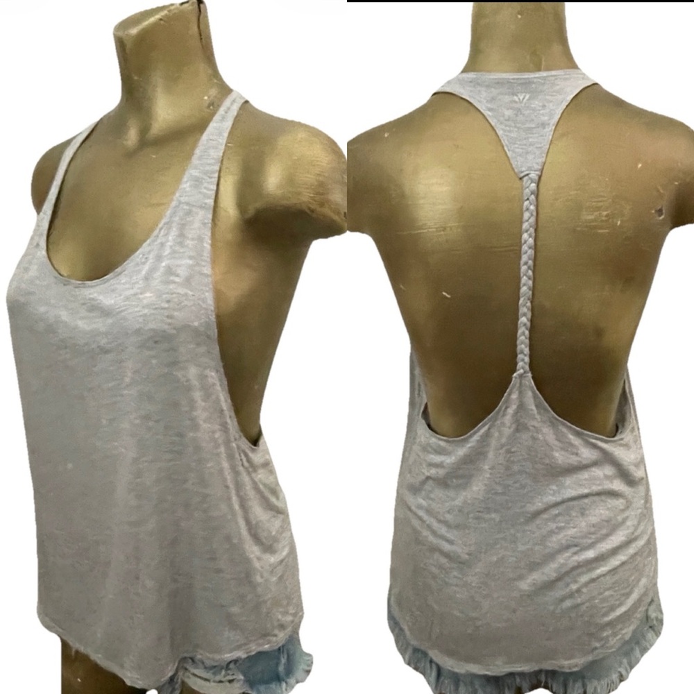 FOREVER 21 Grey BRAIDED Open Back TANK TOP Size Medium As-Is